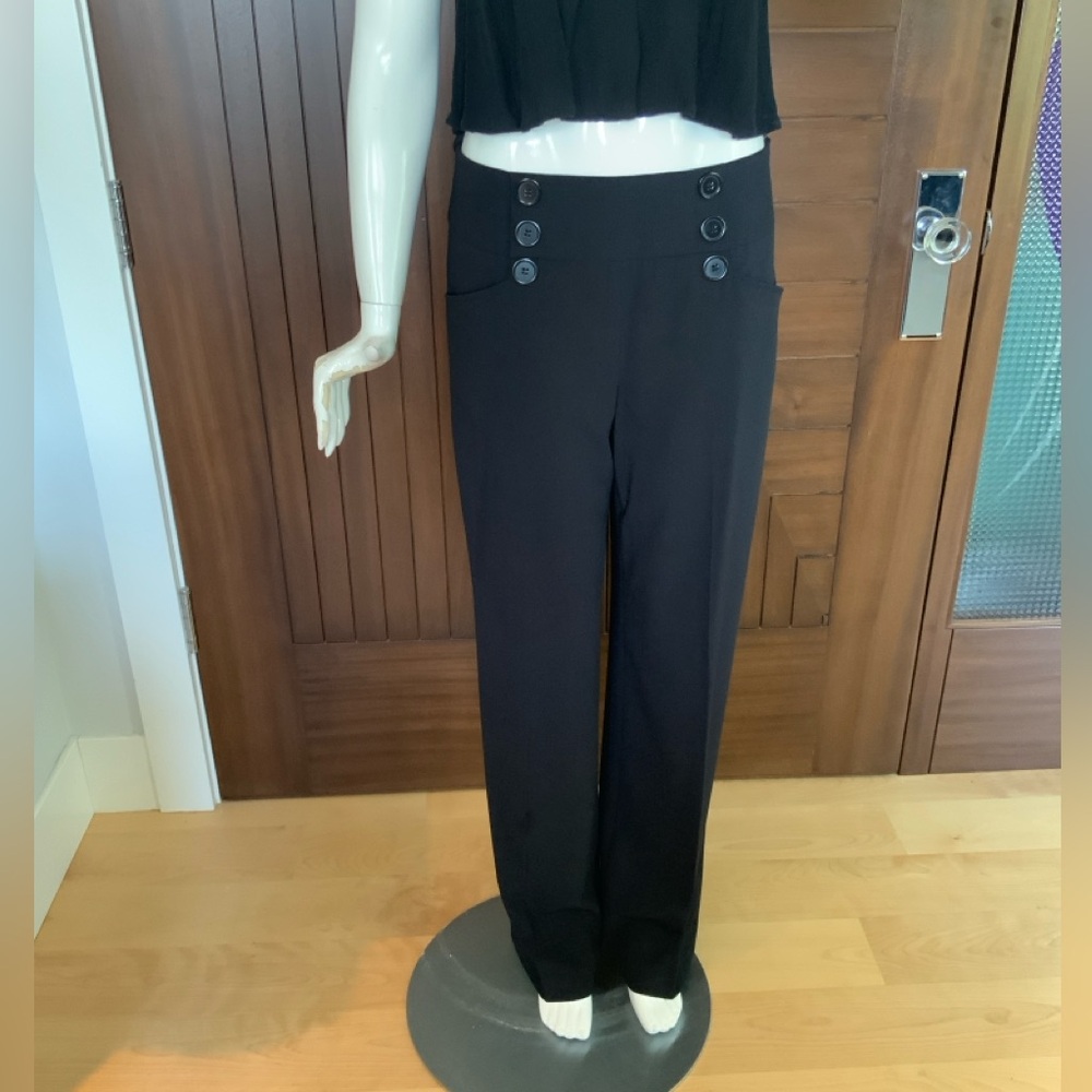 TRISISTO Black Wide Leg Military Style Pants Sz 10